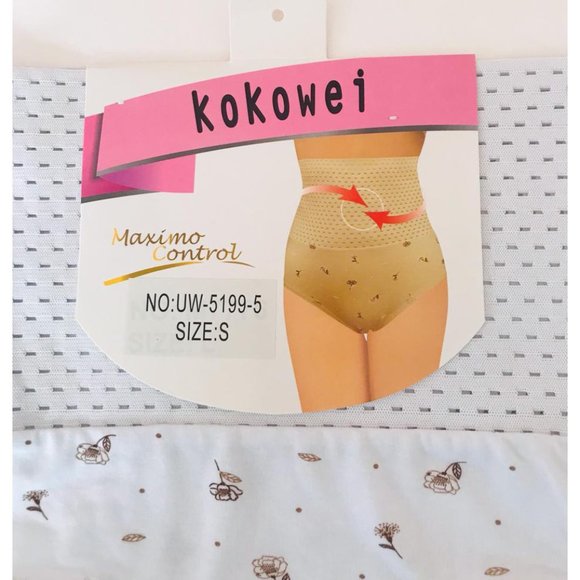 Women Flower High Waist Tummy Control Shape Intimate Underwear Panties White S - Picture 2 of 6